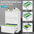 thumbnail image 3 of Syngar Metal Lateral File Cabinets with Lock, 3 Widened Drawer Large Filing Cabinet, Lockable Storage Cabinet for Legal/Letter/A4/F4 Size Home Office, White, 3 of 7