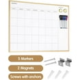 VUSIGN Large 17''x23'' Monthly Calendar Whiteboard, Gold Frame