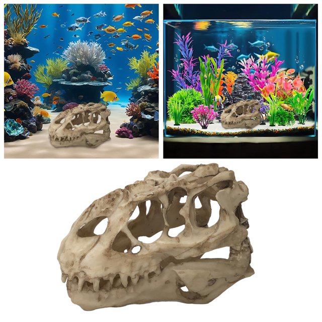 WIFKLSIIPG Dinosaur Fish Tank Realistic Head Decoration Suitable for Aquarium
