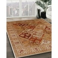 thumbnail image 3 of Ahgly Company Machine Washable Indoor Square Industrial Modern Mahogany Brown Area Rugs, 7' Square, 3 of 7
