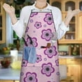 thumbnail image 5 of Pioneer Flower Floral Print Pattern Apron-Garden Aprons for Women with Pockets-Cotton Linen Waterproof Kitchen Cooking Gardening Aprons Adjustable for Kitchen,Cooking,BBQ and Salon 33x27 Inch, 5 of 6