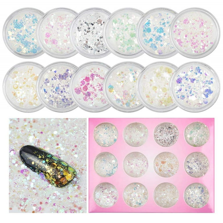 Nail Art Glitter Chunky Sequins Iridescent Mermaid Flakes Ultra-thin Tips  Colorful Mixed Paillette For Hair 