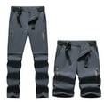 thumbnail image 2 of YLSDY Men's Convertible Hiking Pants, Quick Dry Outdoor Cargo Pants, Zip-Off to Shorts, Removable into Shorts via Zipper Dark Gray XXXXXL, 2 of 9