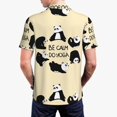 thumbnail image 3 of Balery Panda Doing Yoga Printed Men’s Short Sleeve Polo Shirt, Midweight Men's Shirt,Golf Polo shirts -Medium, 3 of 8