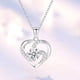 thumbnail image 1 of Collar para mujer, joyería para mujer, collar con colgante de corazón de clavícula de cristal eterno para mujer, pendientes para mujer, 1 of 5
