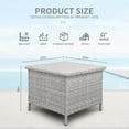 thumbnail image 3 of WAROOM Outdoor PE Wicker Side Table with Storage Patio End Table Resin Rattan Storage Table for Garden Backyard Porch Poolside, Grey, 3 of 8