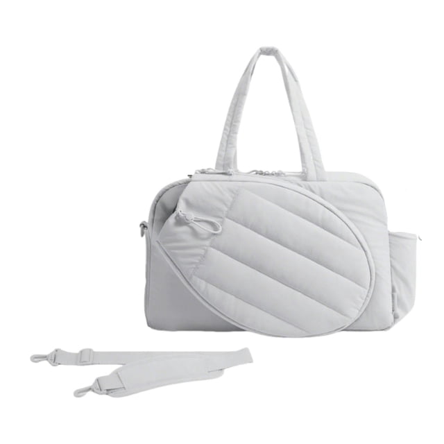 koolsoo Sac de Sport Tennis pour Femmes, Rangement Raquette Résistant à l'Eau avec Compartiment à Chaussures et Poche Humide, Sac de Week-End Tennis Gris