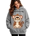 thumbnail image 3 of DHFJKG Women's Huggie Dog Hoodie With Pet Pouch Cute Animal Graphic Cat Holder Zipper Pocket Carries Sweatshirt, 3 of 5