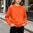 thumbnail image 3 of dazeni Boys Sweatshirts Long Sleeve Boy Crewneck Relaxed Soft Pullover Tops Solid Casual Basic Sweatshirt Orange 7-8 Years, 3 of 7