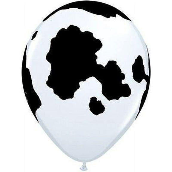 (10) Quantity Cow Black White Cow Print Latex 11" Balloon Party Decorating Suppl