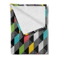 thumbnail image 2 of Geometric Soft Flannel Fleece Throw Blanket, Abstract Art Style Illustration of Colorful Squares Modern Expression Pattern, Cozy Plush for Indoor and Outdoor Use, 60" x 80", Multicolor, by Ambesonne, 2 of 5