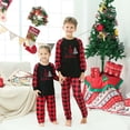 thumbnail image 6 of Odeerbi Christmas Pajamas for Family Plaid Holiday Long Sleeve Family Christmas Pajamas Matching Sets Kids Fashion Plaid Print Blouse Tops Pants Sleepwear Xmas Family Matching PJs Set Red, 6 of 6