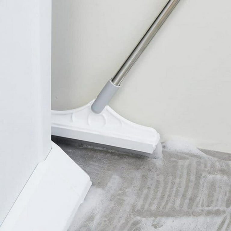 2 in 1 Floor Brush Scrub Brush, Adjustable V-Shaped Cleaning Brush with  Long Handle, Bathroom Kitchen Floor Crevice Cleaning Brush with Squeegee,  120°