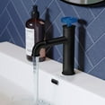 thumbnail image 5 of Avallon Single Hole, Single-Handle Wheel, Bathroom Faucet in Matte Black with Blue Handle, 5 of 11