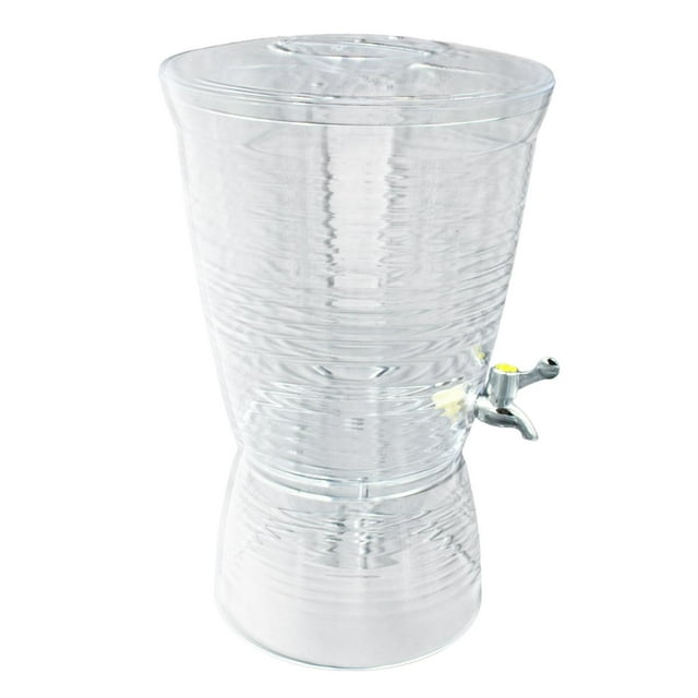 Dispensador de bebidas con infusor de frutas para jugo de limón, gran capacidad, transparente, con tapa y grifo de acero inoxidable, dispensador de be