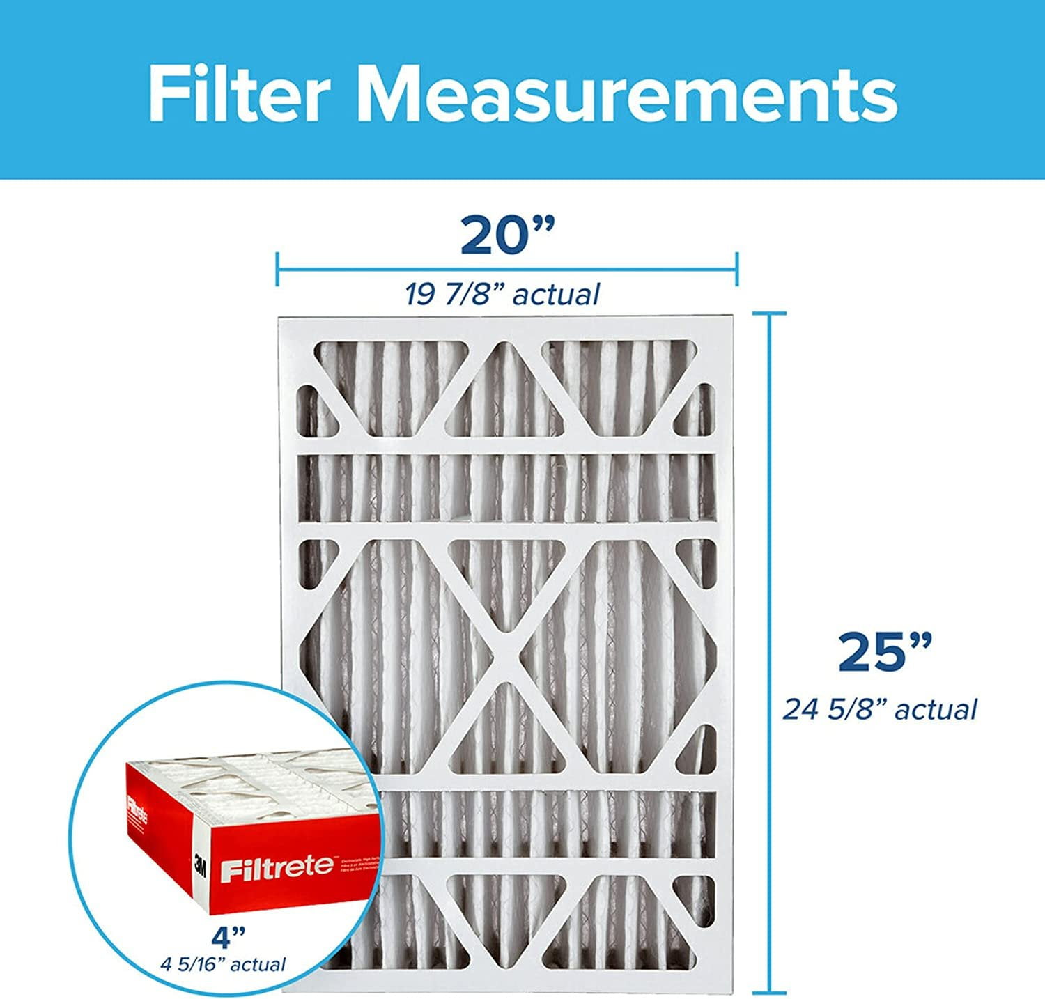 Filtrete Allergen Defense 20x25x4 Furnace Filter, MPR 1000 (2-Pack)