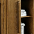 thumbnail image 4 of 47" Sideboard Buffet Cabinet Storage, Farmhouse Fluted Cabinet TV Stand for Kitchen Dining Living Room Entryway Hallway, Walnut, 4 of 7
