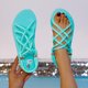 thumbnail image 5 of Conjunto de cuerdas de cáñamo planas de verano para mujer Sandalias de playa de punta abierta para mujer Wmkox8yii  nm7613, 5 of 6