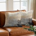 thumbnail image 3 of Beige Brown Throw Pillow Cover Geometric Abstract Art Oil Painting Cotton Linen Cushion Cover Throw Pillow Case with Invisible Zipper for Couch Sofa Bed Chair Car 18x18 Inch, 3 of 14