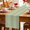thumbnail image 5 of Sage Green Ombre Table Runner 70 Inches, Farmhouse Green Gradient Color Aesthetic Bed Runner Dresser Scarves Tabletop for Indoor Outdoor Parties/Ceremony/Banquet, 13" x 70", 5 of 9