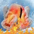 thumbnail image 6 of AuroraX Fleece Winter Gloves Women Soft Plush Gray Warm Mittens Faux Rabbit Fur Glove for Women, 6 of 6