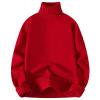 thumbnail image 3 of successthop Mens Turtleneck Sweaters Long Sleeve Sweater Chunky Fall Winter Pullover Tops Trendy Solid Clothes Red S, 3 of 4