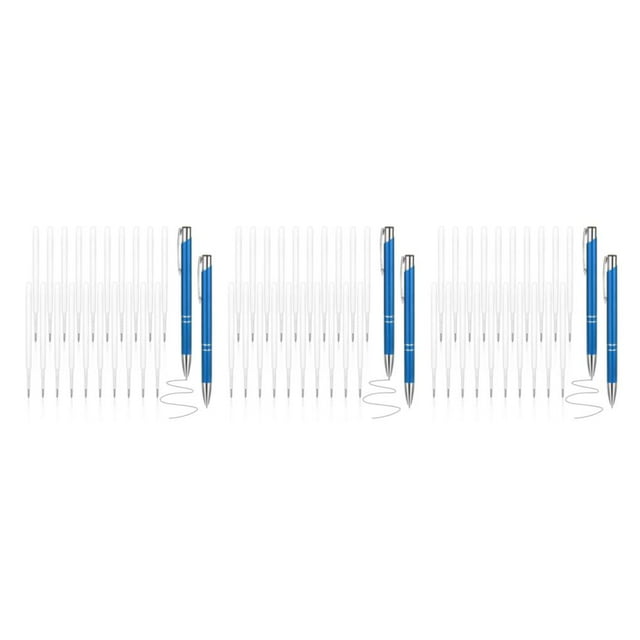 relayinert 38pcs Metal Tikplus Blue Pen Refills With Spring Smooth Writing Pocket Sized Versatile Durable 3Set