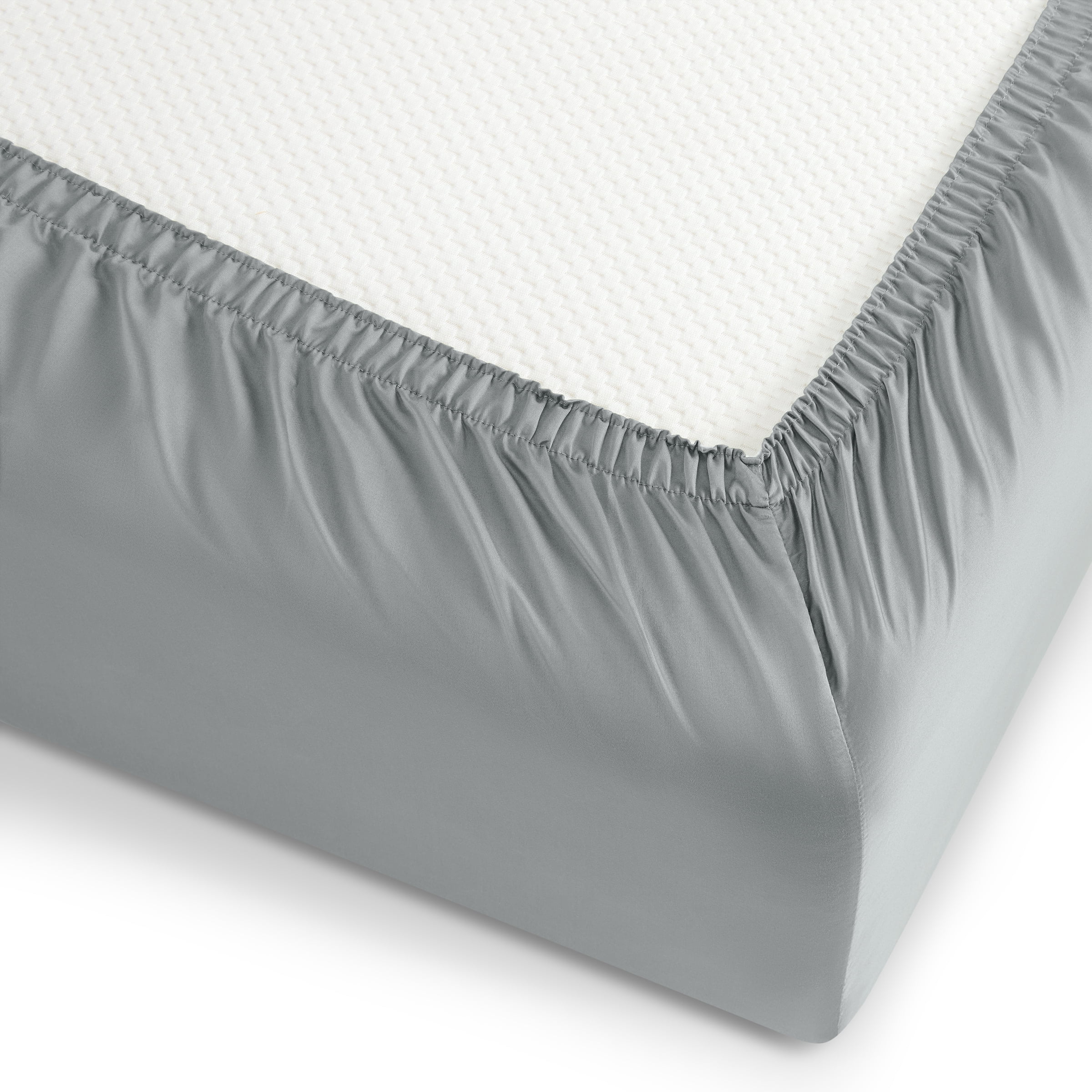 Wamsutta 1846 4-Piece 650 Thread Count Gray Flannel Egyptian Giza Cotton Sateen Bed Sheets, King-Deep Pocket