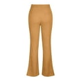 thumbnail image 5 of ShiShine Women's Solid Color Pants High Waisted Stretchy Flare Pants Casual Wide Leg Bell Bottom Trousers with Pockets, 5 of 7