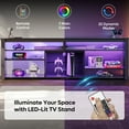 thumbnail image 6 of Bestier LED TV Stand for 75" TVs,Gaming Entertainment Center for PS5,Modern TV Stand for Living Room,Tall TV Stand with Storage Shelves,Carbon Fiber Black, 6 of 11