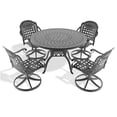 thumbnail image 2 of Black Aluminum Outdoor Dining Set with 360 Swivel Chairs, 5-PC Round Table Set for Patio Garden, 2 of 10