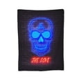 thumbnail image 7 of DouZhe Ultra-Soft Micro Fleece Lightweight Flannel Bed Blanket, Dazzling Neon Lights Skull Print Cozy Warm Throw Blankets, 40"x30", 7 of 7