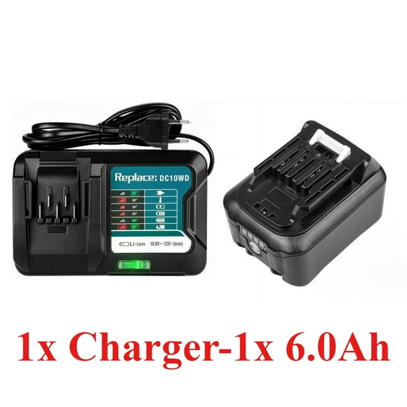 Batería de Litio de 12V, Batería Recargable de 6Ah Charger para Taladro Eléctrico Makita L1016 BL1021B BL1041B, Baterías de Repuesto para Herramientas Eléctricas