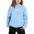 thumbnail image 2 of KKBOTIVE Kids Cute Bow Print Hoodies and Jogger, Fashion Long Sleeve Outfit 2 Piece Set for Boys Girls Back to School Wear, Sky Blue Size: 13-14 Years, 2 of 3