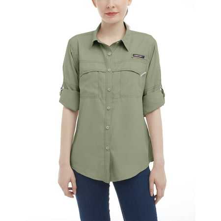 Little Donkey Andy Women s UPF 50+ UV Protection Shirt Long Sleeve Fishing Shirt Breathable and Fast Dry Tea S