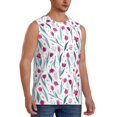 thumbnail image 2 of Kdxio Tulips Flowers for Men's Muscle T-shirt,Sleeveless for Workout Running Athletic Gym Lounge Casual, 2 of 7
