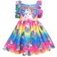 thumbnail image 1 of Vestido columpio para fiesta de cumpleaños de unicornio arcoíris para niñas y niños/4-5 años/ kaili Sencillez, 1 of 2