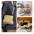 thumbnail image 3 of Zhuge Bolso de hombro tejido para mujer, bolso de mano tejido, bolso de mano tejido elegante para playa de verano, bolsos de hombro de 9,05 x 3,94 x 7,87 pulgadas (púrpura), 3 of 4