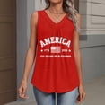 thumbnail image 6 of Iaqnaocc 250 Anniversary Usa Shirt Tank Tops for Women Sleeveless Summer Loose Fit V-Neck Pleated Tees Patriotic American Flag Festival Tee Tops Red XXL, 6 of 6