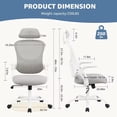 thumbnail image 2 of Ergonomic Office Chair with Adjustable Headrest & Flip - Up Armrests - Breathable Mesh Lumbar Support - 250LBS Weight Capacity - Comfortable Computer Desk Chair (Gray), 2 of 8