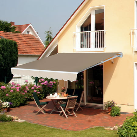 12x8 2ft Manual Retractable Patio, Outdoor Sun Shades For Patios And Decks