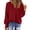 Wine, variant on Women Boho Long Sleeve Shirts Dressy Casual V-Neck Fall Fashion Tops Dot Flowy Blouses