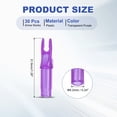 thumbnail image 2 of Uxcell Archery Arrows Nocks 6.2mm, Plastic Insert Arrow Nock Replacement Arrow Tails for Shooting Compound Recurve Transparent Purple, 2 of 7