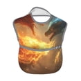 thumbnail image 2 of Zufioo Red And Blue Fire Dragon B Print Toddler Adjustable Waterproof Bib, 11.6x15 Inch Feeding Bib Suitable for 6-24 Month Babies, 2 of 8