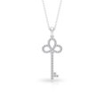 thumbnail image 3 of Rosec Jewels Lab Grown Diamond Key Necklace Pendant with Chain - Ef-Vs Quality Pave Diamond Necklace - Anniversary Gift, 18K White Gold, 3 of 8