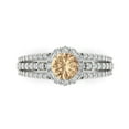 thumbnail image 2 of 1.76ct round cut yellow moissanite 14k white gold halo Bridal Wedding Engagement Promise Anniversary Ring for Women size 4.5, 2 of 7