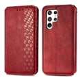 thumbnail image 2 of SaniMore Wallet Case for Samsung Galaxy S24 Ultra 6.8", Vintage PU Leather Case Card Slots Cash Pocket Stand Feature Magnetic Closure Anti-drop Shockproof Full Body Protective Case For S24 Ultra, Red, 2 of 9