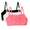 POPSICLE PINK/WHITE/BLACK HUE, variant on Women's Spaghetti Strap Cotton Sports Bra, 3-Pack, Style-9036