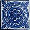 2x2 Blue Target Talavera Mexican Tile, Set of 36 pcs