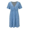 thumbnail image 5 of Ruyang 2024 Floral Beach Dresses for Women Short Sleeve V Neck Dress Loose And Comfortable Beach Sundress With Pockets Casual Lady Dresses, 5 of 9